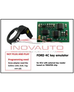 Emulador inmobilizador FORD 4C con lector de llave externo y chip TMS3705