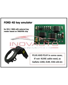 Emulador inmobilizador FORD 4D para ECU / GEM con lector externo e chip TMS3705