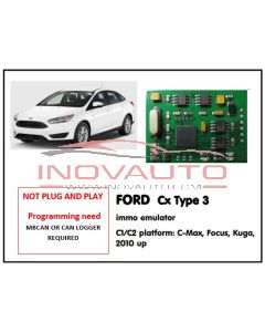  IMMO EMULATOR FORD C1/C2 platform cars Type3, CAN C-Max, Focus, Kuga, +2010 (Not Plug&Play)