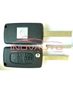 Citroen 3 Button REMOTE 433 Mhz ID46 PCF7961 ASK Moldel FLIP with Blade HU83 