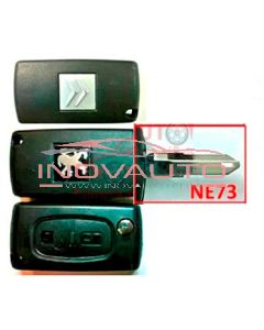 Citroen or Peugeot FLIP SHELL - 2 Button  with BLADE NE73