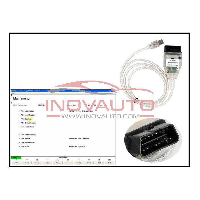  K+DCAN USB Interface,E90,E83,E81,E70,R56,E60,OBDII Interface  Compatible with INPA/Ediabas : Automotive